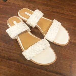 Forever 21 White 8 Band Flat Sandals